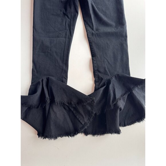 CITIZENS OF HUMANITY Drew Flounce Hem Black High Rise Cropped Jeans, Size 28 - Picture 11 of 16